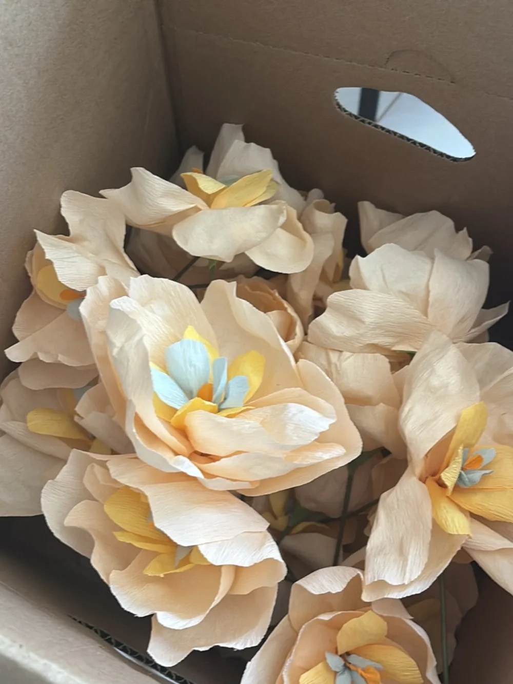 Handcrafted Cream & Yellow Floral Moss Accent - Wedding/Parties/Home Decor